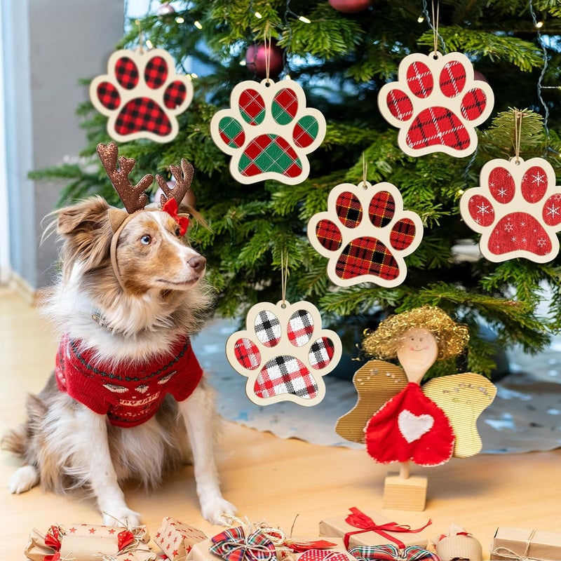 Sophena Large Dog Paw-Shaped Wooden Welcome Door Sign to Paint 10Pcs, DIY Blank Unfinished Wood Ornament for Crafts Hanging Decorations, Dog House Pet Theme Party Decoration Halloween Christmas Thanksgiving - Image 2